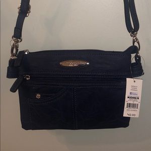 Navy Blue Rosetti Hand Bag with Adjustable Strap